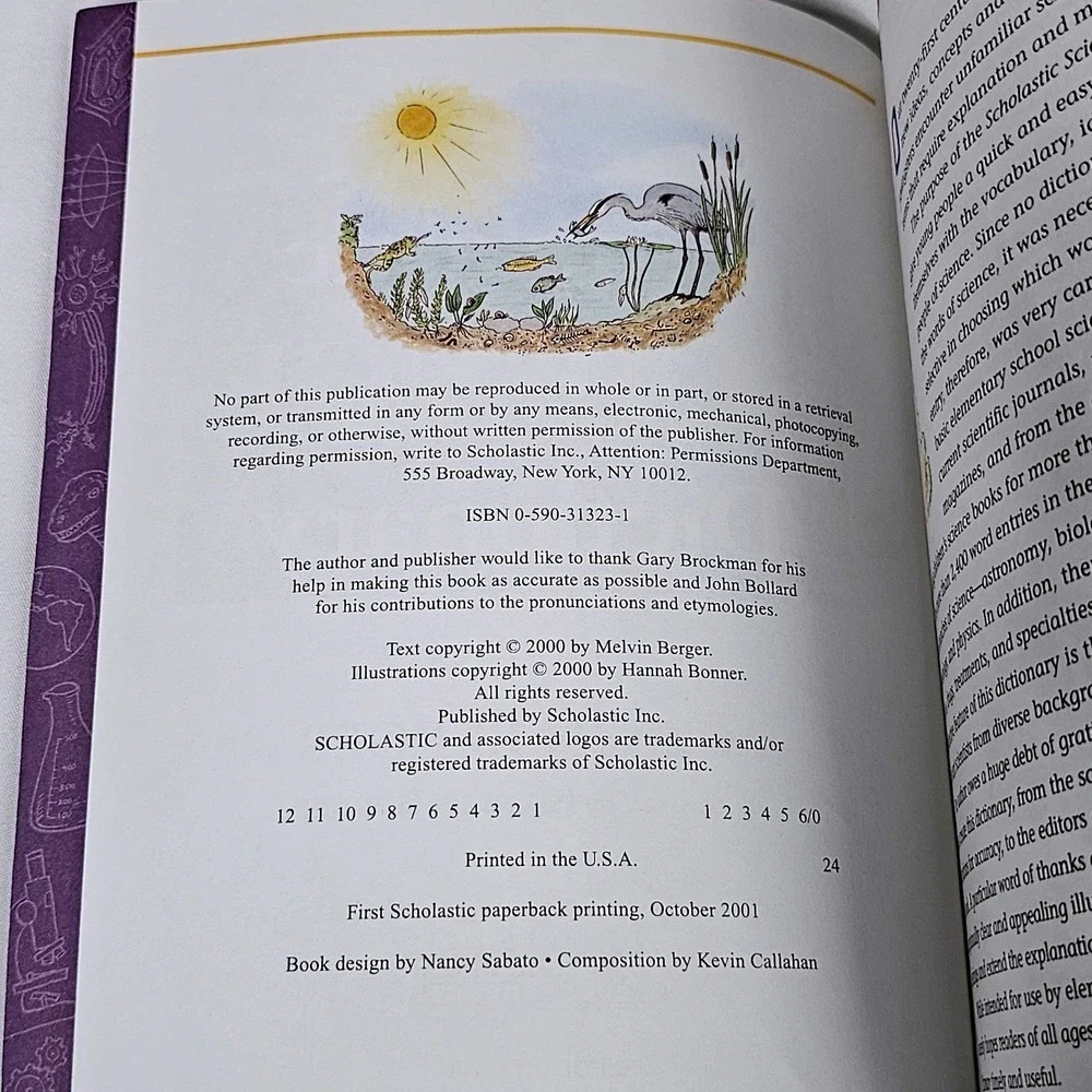 Scholastic Science Dictionary Melvin Berger Hannah Bonner STEM‎ Reference Book